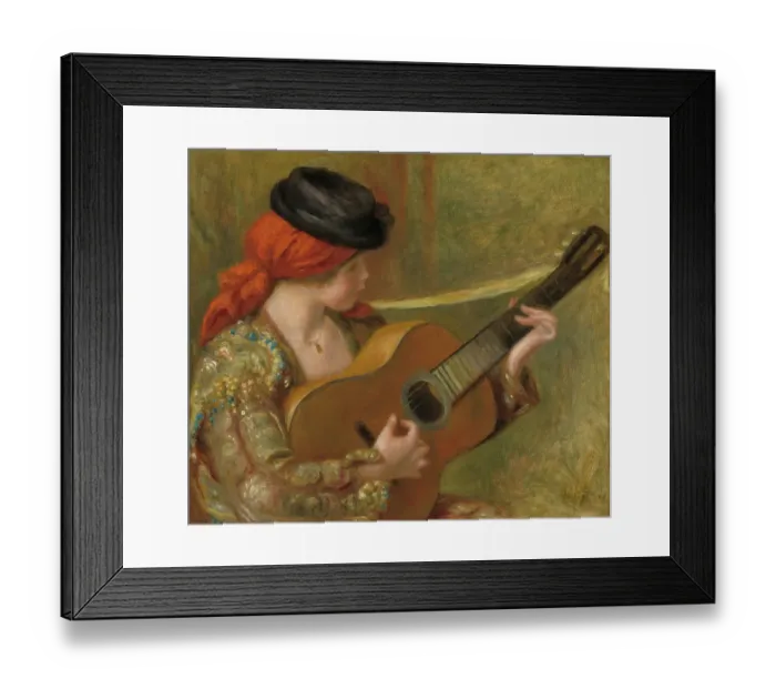 Framed Print : Young Spanish Woman With A Guitar Framed Print : Young Spanish Woman With A Guitar