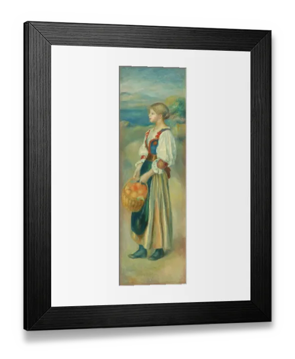 Framed Print : Girl With A Basket Of Oranges Framed Print : Girl With A Basket Of Oranges