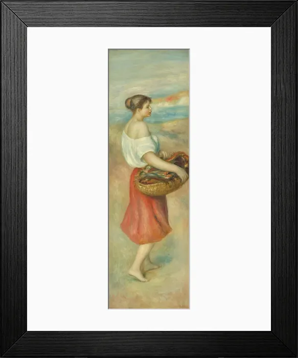 Framed Print : Girl With A Basket Of Fish