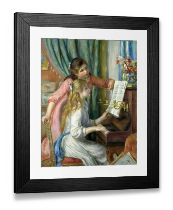Framed Print : Two Young Girls At The Piano Framed Print : Two Young Girls At The Piano