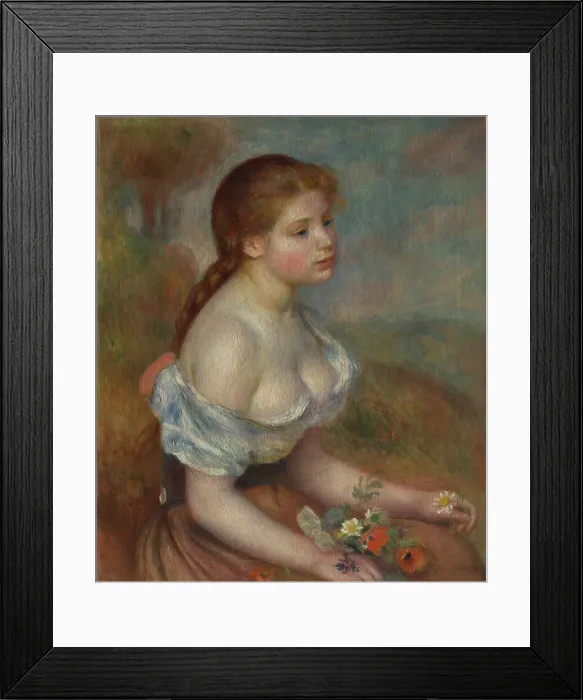 Framed Print : A Young Girl With Daisies Framed Print : A Young Girl With Daisies