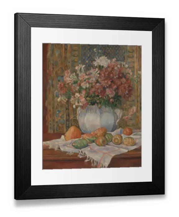 Framed Print : Still Life With Flowers And Prickly Pears Framed Print : Still Life With Flowers And Prickly Pears