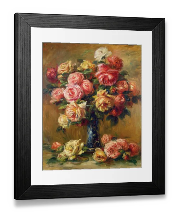 Framed Print : Roses in a Vase, c1910. Artist: Pierre-Auguste Renoir