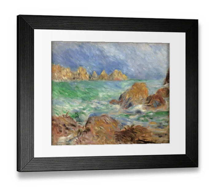 Framed Print : Marine, Guernsey, by Pierre-Auguste Renoir, 1883 about, 19th Century, oil on canvas, cm 46 x 56