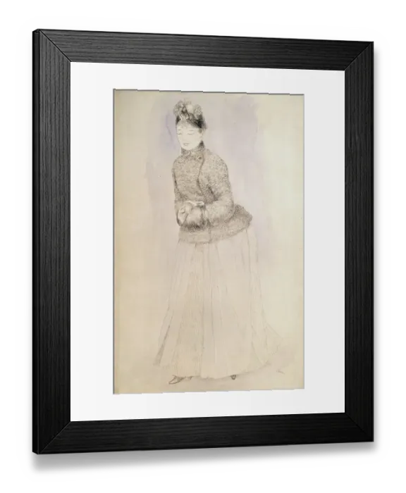 Framed Print : Woman with a Muff, c1883-c1884. Artist: Pierre-Auguste Renoir
