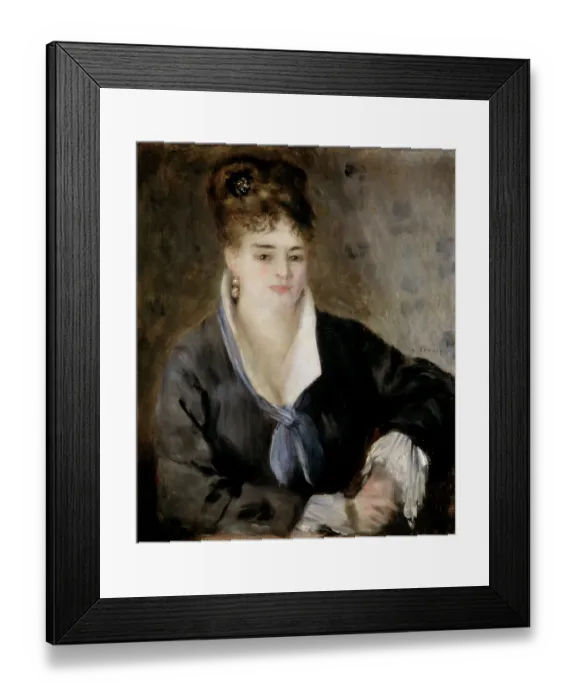 Framed Print : Lady in Black, 1876. Artist: Pierre-Auguste Renoir