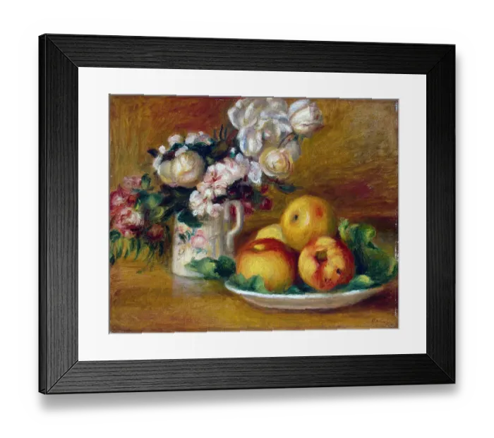 Framed Print : Apples and Flowers, c1895. Artist: Pierre-Auguste Renoir Framed Print : Apples and Flowers, c1895. Artist: Pierre-Auguste Renoir