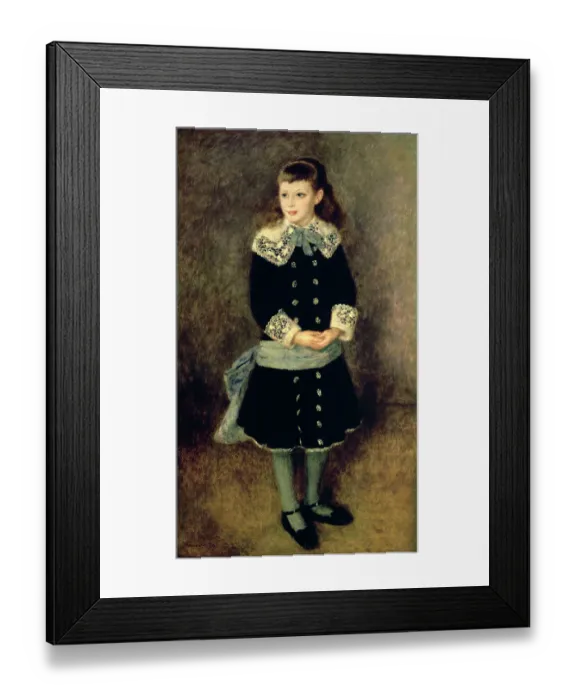 Framed Print : Girl with a Blue Sash, late 19th / early 20th century. Artist: Pierre-Auguste Renoir