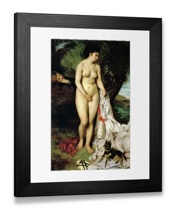 Framed Print : Bather ('La Baigneuse au griffon'), 1870. Artist: Pierre-Auguste Renoir Framed Print : Bather ('La Baigneuse au griffon'), 1870. Artist: Pierre-Auguste Renoir