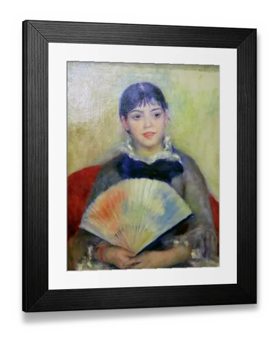 Framed Print : Young Woman with a Fan, 1880. Artist: Pierre-Auguste Renoir