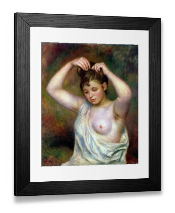 Framed Print : Woman Arranging her Hair, 1887. Artist: Pierre-Auguste Renoir
