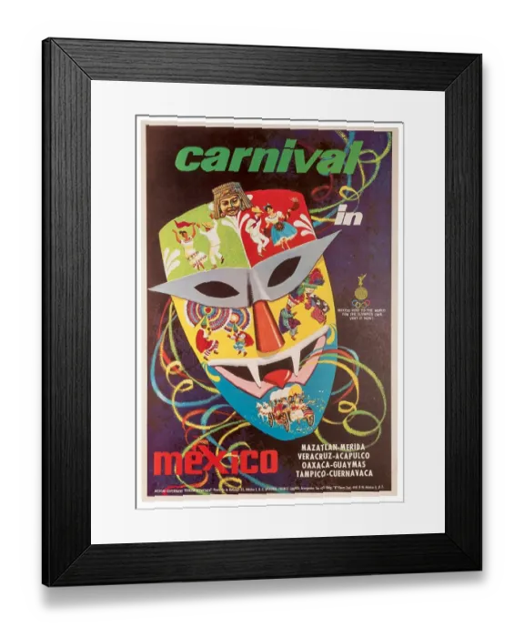 Framed Print : Mexico Carnival Poster Framed Print : Mexico Carnival Poster