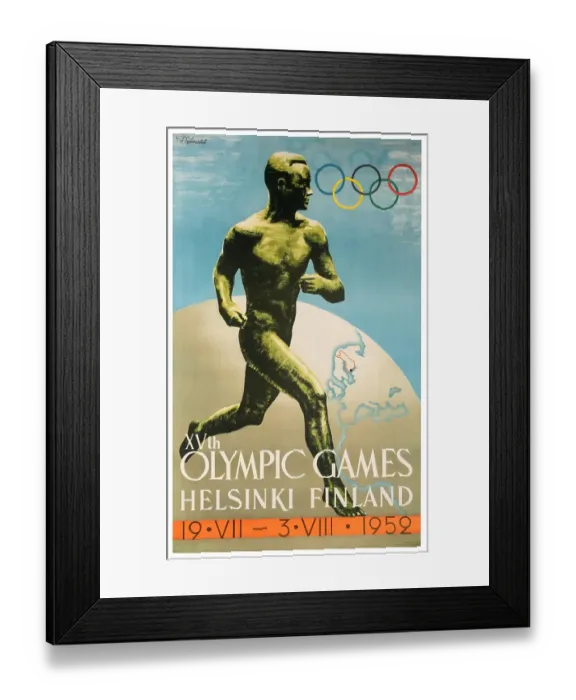 Framed Print : Helsinki'S 25Th Olympics Poster Framed Print : Helsinki'S 25Th Olympics Poster