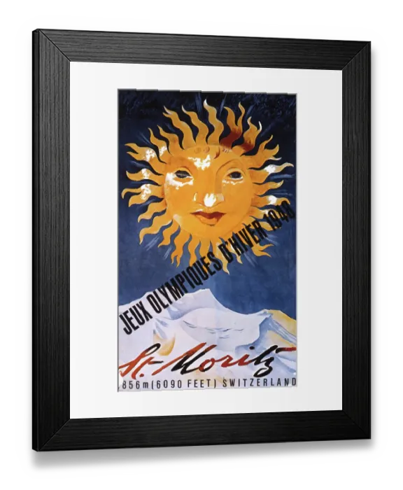 Framed Print : Olympic Winter Games St. Moritz 1948 Framed Print : Olympic Winter Games St. Moritz 1948