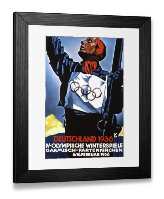Framed Print : Olympic Winter Games Garmisch-Partenkirchen 1936 Framed Print : Olympic Winter Games Garmisch-Partenkirchen 1936