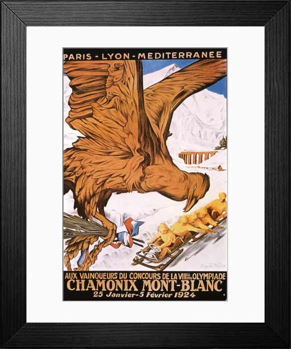 Framed Print : Olympic Winter Games Chamonix 1924 Framed Print : Olympic Winter Games Chamonix 1924