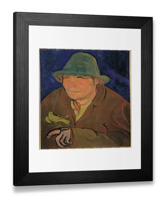 Framed Print : The Man with the Canary, by Gino Rossi, 1913, 20th Century, cm 53 x 50 Framed Print : The Man with the Canary, by Gino Rossi, 1913, 20th Century, cm 53 x 50