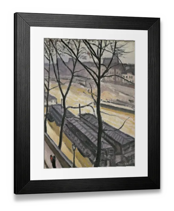 Framed Print : Paris in Winter. Quai Bourbon, by Unknown Artist, 1907 - 1907, 20th Century, oil on canvas, cm 65 x 81 Framed Print : Paris in Winter. Quai Bourbon, by Unknown Artist, 1907 - 1907, 20th Century, oil on canvas, cm 65 x 81