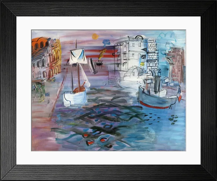 Framed Print : Port With Sailboat. Homage To Claude Lorrain Framed Print : Port With Sailboat. Homage To Claude Lorrain