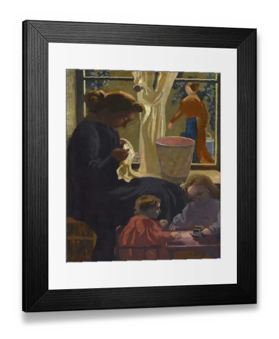 Framed Print : Intimité Ou Ravaudeuse À La Fenêtre