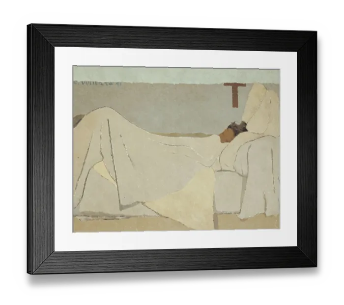 Framed Print : Au lit (In Bed), 1891. Artist: Vuillard, Édouard (1868-1940)