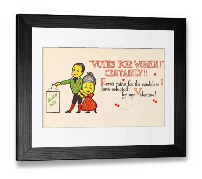 Framed Print : Valentine Suffrage Postcard Framed Print : Valentine Suffrage Postcard