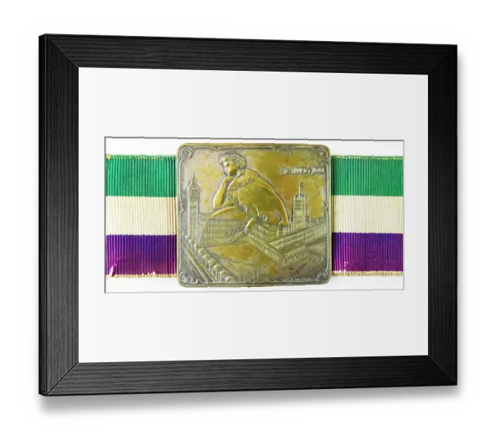 Framed Print : Suffrage Belt Buckle Framed Print : Suffrage Belt Buckle