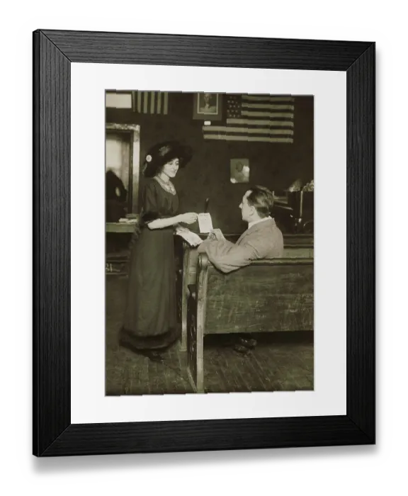 Framed Print : Myrtle Falkenstein Distributing Suffragette Circulars Framed Print : Myrtle Falkenstein Distributing Suffragette Circulars