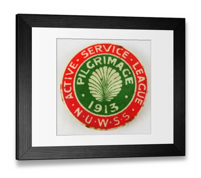 Framed Print : Suffrage Pilgrimage Pin Framed Print : Suffrage Pilgrimage Pin