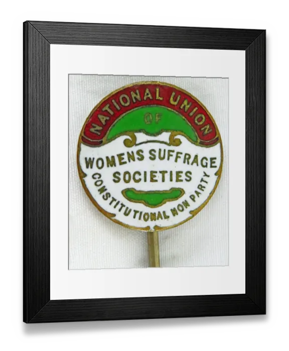 Framed Print : NUWSS Suffrage Pin