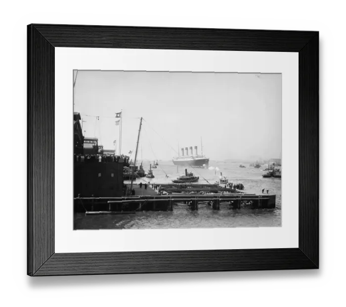 Framed Print : Arrival of the White Star Line's Olympic, in New York Harbor Framed Print : Arrival of the White Star Line's Olympic, in New York Harbor
