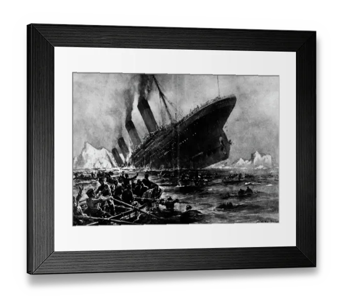 Framed Print : Illustration of the Sinking of the Titanic by Willy Stoewer Framed Print : Illustration of the Sinking of the Titanic by Willy Stoewer