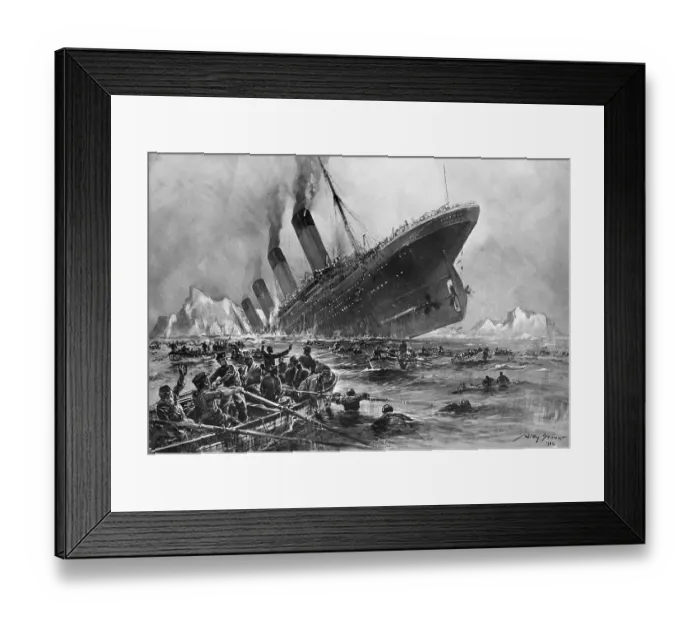 Framed Print : Sinking of the Titanic by Willy Stoewer Framed Print : Sinking of the Titanic by Willy Stoewer
