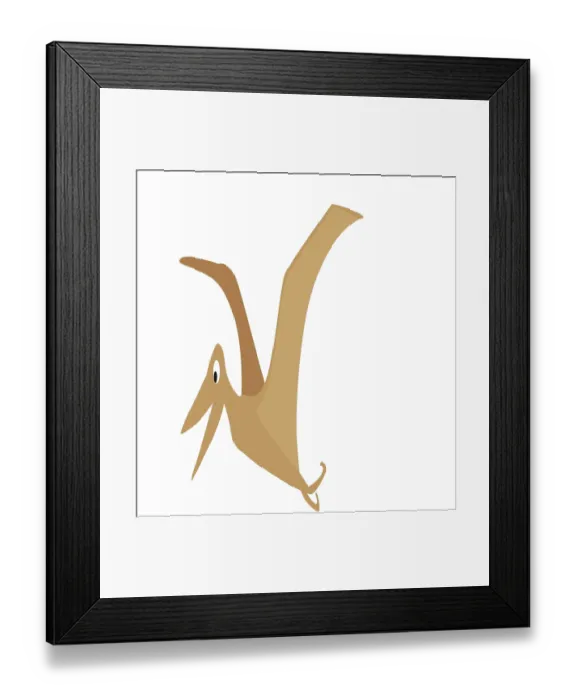 Framed Print : Vector artwork of a flying Pterodactyl dinosaur Framed Print : Vector artwork of a flying Pterodactyl dinosaur
