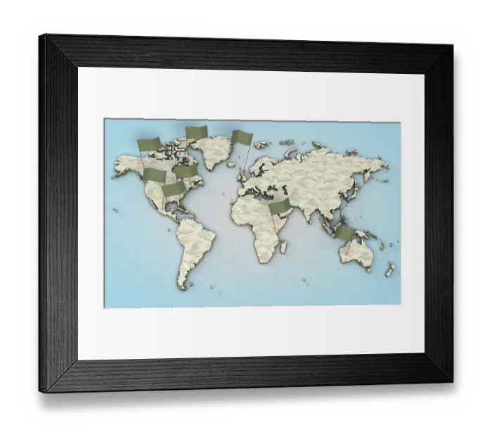 Framed Print : Weird Wars map