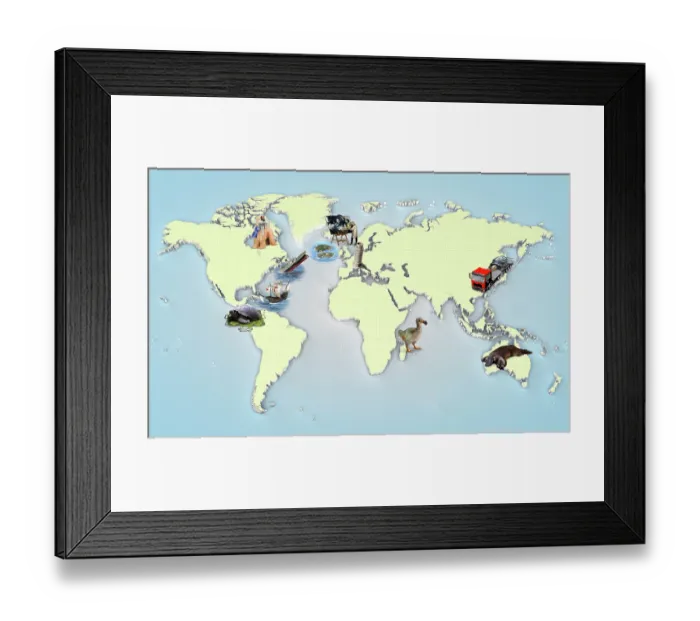 Framed Print : Big Mistakes artwork and basemap
