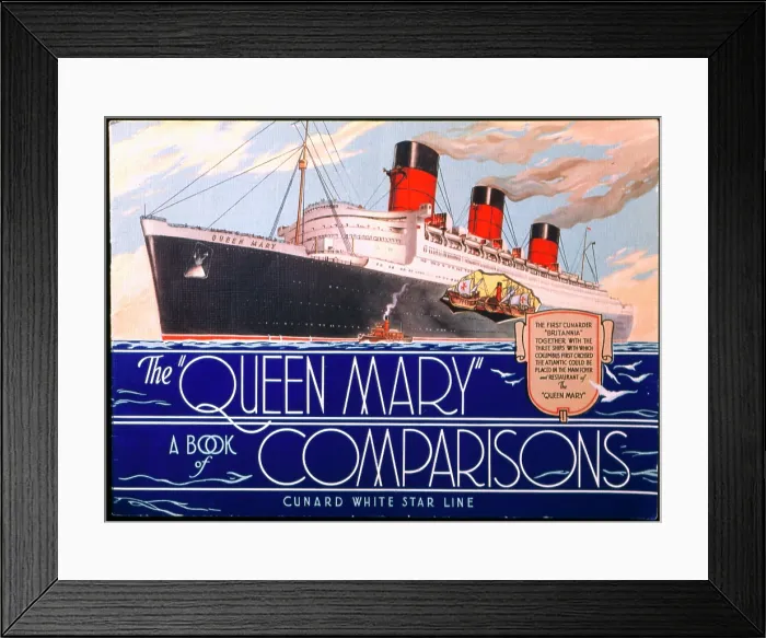 Framed Print : Queen Mary Brochure Framed Print : Queen Mary Brochure