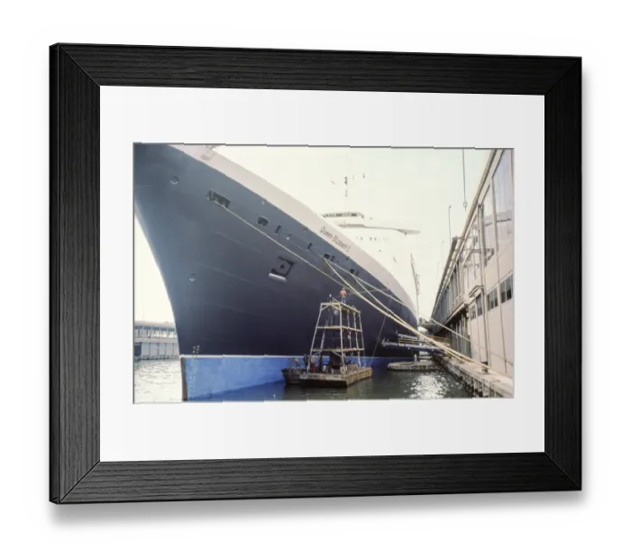 Framed Print : Qe2. The Cunard Line's Queen Elizabeth 2 cruise ship in port Framed Print : Qe2. The Cunard Line's Queen Elizabeth 2 cruise ship in port