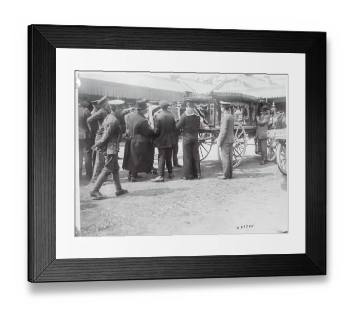 Framed Print : Men Carrying Coffins Framed Print : Men Carrying Coffins