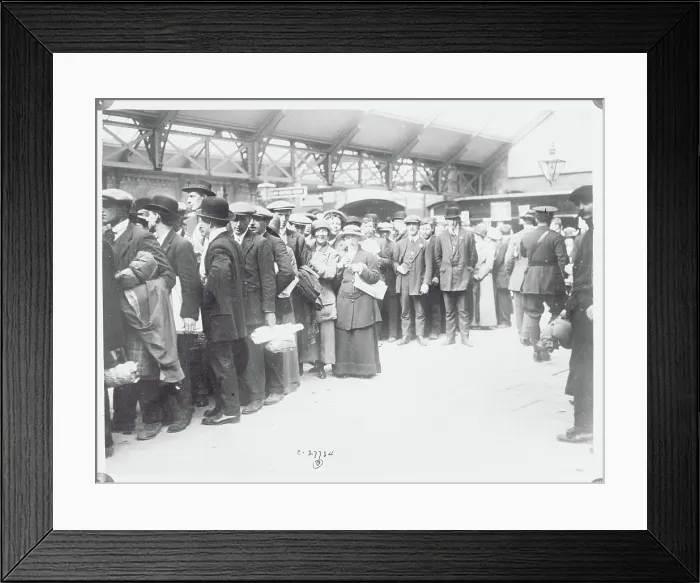 Framed Print : Survivors Waiting to Proceed to London Framed Print : Survivors Waiting to Proceed to London