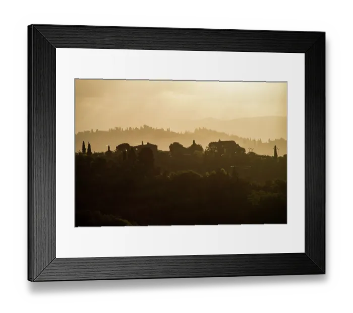 Framed Print : Layers of hills at sunrise in Tuscany Framed Print : Layers of hills at sunrise in Tuscany