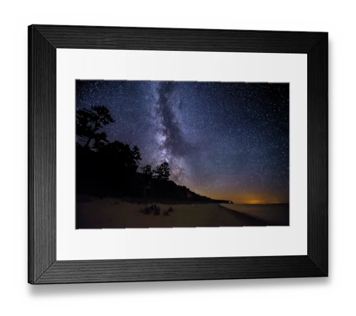 Framed Print : the milky way over the lake | leland, michigan Framed Print : the milky way over the lake | leland, michigan