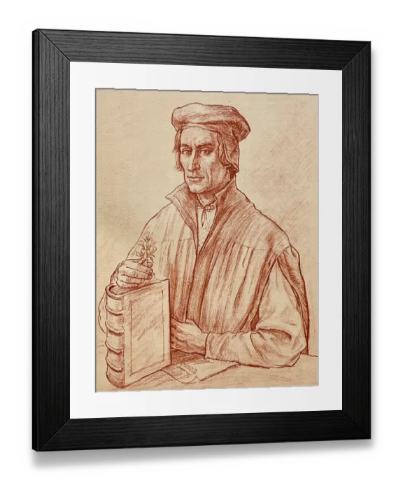 Framed Print : Otto Brunfels, herbalist Framed Print : Otto Brunfels, herbalist