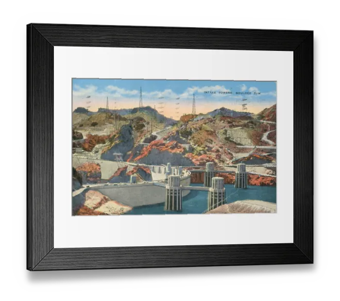 Framed Print : An Illustration Of Boulder Dam Framed Print : An Illustration Of Boulder Dam