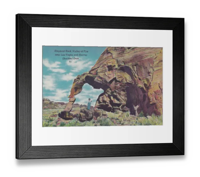 Framed Print : Vintage souvenir postcard, Valley of Fire State Park, Greetings from Las Vegas series, 1951 Framed Print : Vintage souvenir postcard, Valley of Fire State Park, Greetings from Las Vegas series, 1951