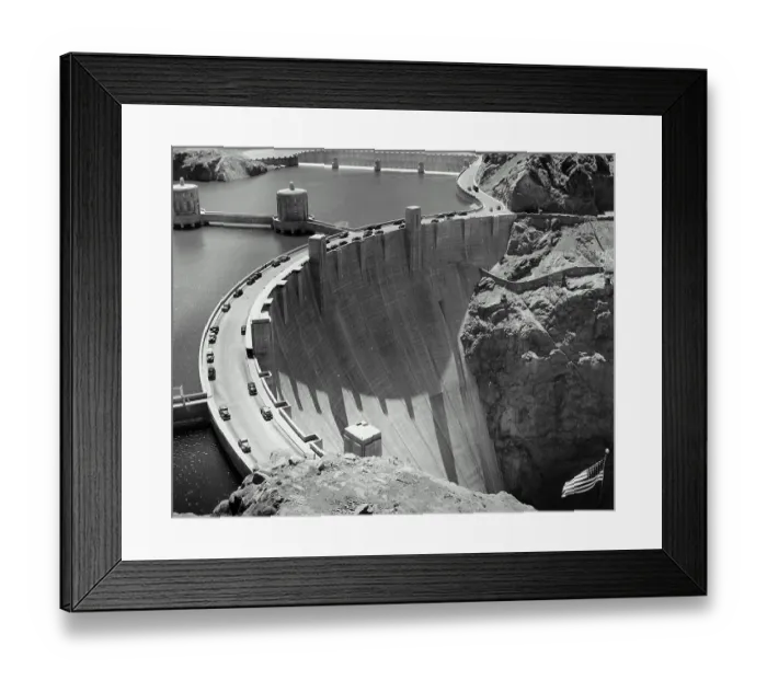 Framed Print : USA, Nevada, Colorado river, Hoover Dam (B&W)