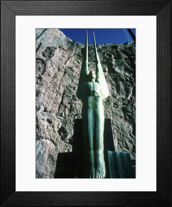 Framed Print : Hoover Dam Winged Figure 1930 Framed Print : Hoover Dam Winged Figure 1930