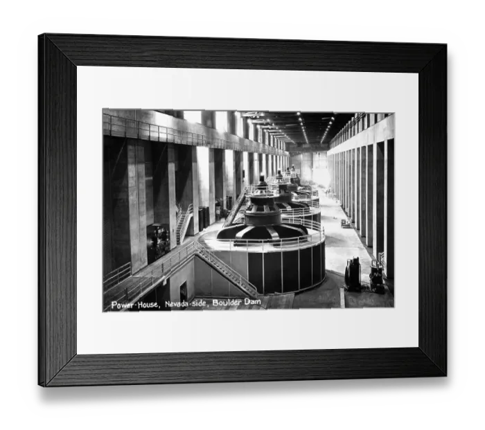 Framed Print : Vintage image of generator room at Boulder Dam Framed Print : Vintage image of generator room at Boulder Dam