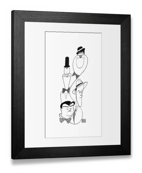 Framed Print : Caricature Of Laurel & Hardy And Abbott & Costello Framed Print : Caricature Of Laurel & Hardy And Abbott & Costello