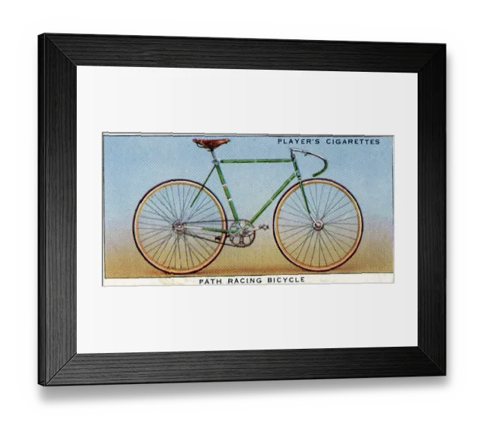 Framed Print : Collectible cigarette card, Cycling series, 1939